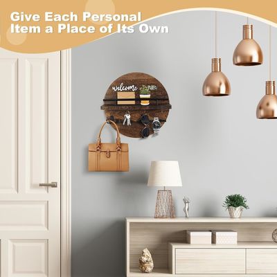 벽을 위한 현대적인 스타일의 목재 키 홀더 공간 절약 및 입구 복도 부엌 사무실에 매력을 추가