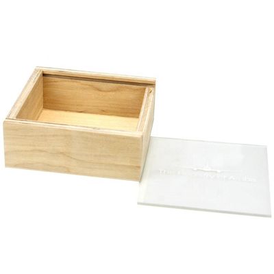 맞춤형 로고 브랜딩 10x10x3.8cm 슬라이딩 뚜?? 이 있는 받아 들일 수 있는 목재 저장 상자