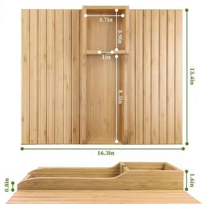 거실 직사각형 소파 트레이 접이 가능한 대나무 소파 코스터