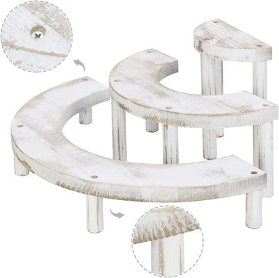 반구 컵케이크 스탠드 및 디스플레이 라이저를위한 3 조각의 엠브로즈 된 나무 백화