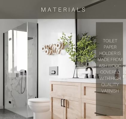 목조 화장실 롤 랙과 벽 장착 조직 저장 선반 꿀집 디자인