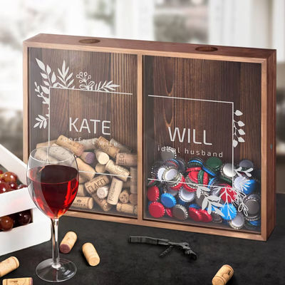 기념일 및 결혼식 선물에 맞춤형 나무 상자 매트 라미네이션 인쇄 처리