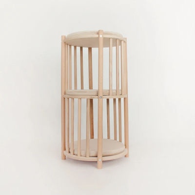 기능 공간 절약 단단한 나무 고양이 둥지 2 층 고양이 가구 나무 고양이 집 동굴 침대