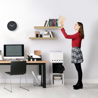 60.96cm x 22.86cm 메이플 플로팅 벽 선반 2개 세트