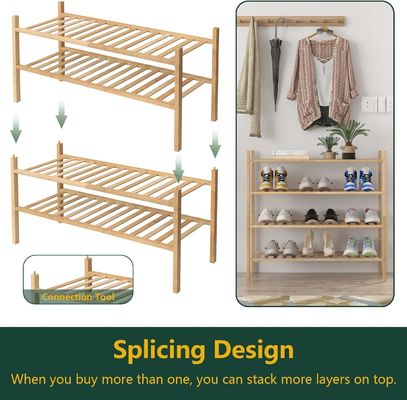 3층 다기능 Bambu Shoe Rack 최고의 옷장 저장 솔루션