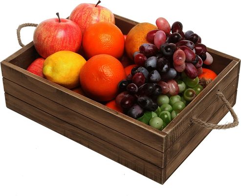 환경 친화적 인 소비자 를 위한 로프 손잡이 로 환경 친화적 인 갈색 목재 선물 상자