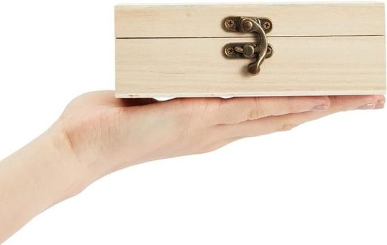 6 패키지 앞 클래스 힌지 뚜?? 미완성 목조 공예품 다른 선물 공예품용 상자
