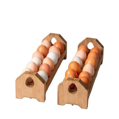 목재 계란 카튼 트레이 농장 부엌을 위한 손으로 만든 대나무 또는 사용자 정의 목재 계란 보관기