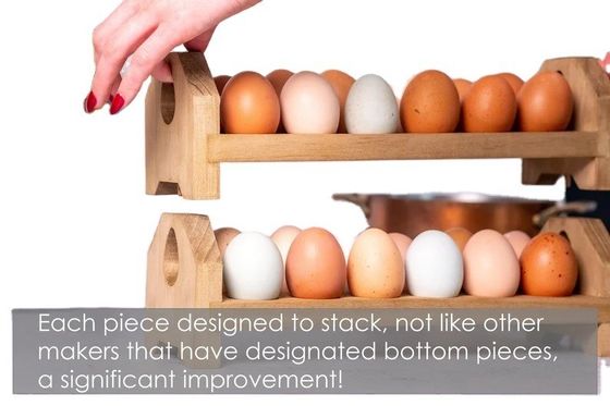 목재 계란 카튼 트레이 농장 부엌을 위한 손으로 만든 대나무 또는 사용자 정의 목재 계란 보관기