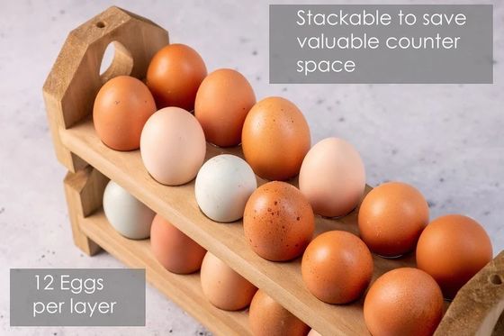 목재 계란 카튼 트레이 농장 부엌을 위한 손으로 만든 대나무 또는 사용자 정의 목재 계란 보관기