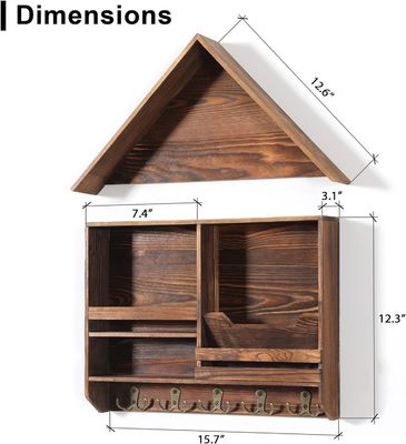쉽게 설치 장식용 목재 키 매달기 랙 5 개의 이중 갈고리 사용자 정의 로고