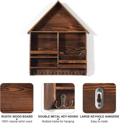 쉽게 설치 장식용 목재 키 매달기 랙 5 개의 이중 갈고리 사용자 정의 로고