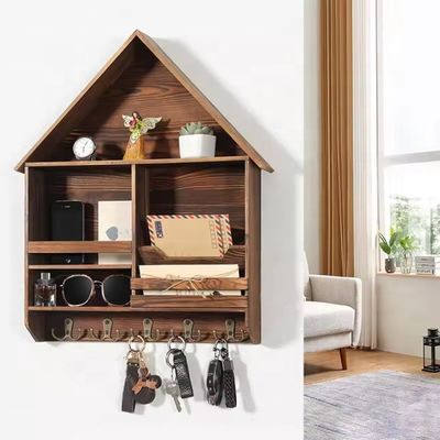 쉽게 설치 장식용 목재 키 매달기 랙 5 개의 이중 갈고리 사용자 정의 로고