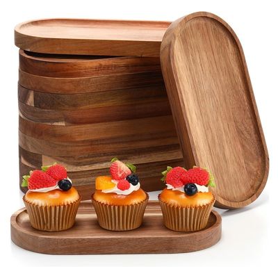 10 인치 타원형 목재 식료품 기름 코팅과 자연 나무 색상