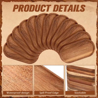 10 인치 타원형 목재 식료품 기름 코팅과 자연 나무 색상