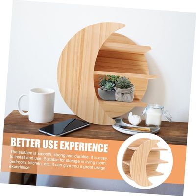 목조 달 벽 장착 수 floating shelves 지속가능한 저장 솔루션