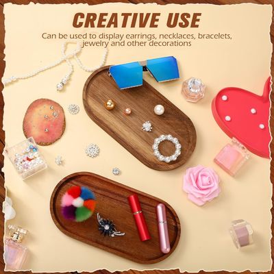 10 인치 타원형 목재 식료품 기름 코팅과 자연 나무 색상