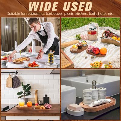 10 인치 타원형 목재 식료품 기름 코팅과 자연 나무 색상