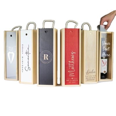 사용자 지정 주문 받아 레이저 조각 된 나무 와인 상자