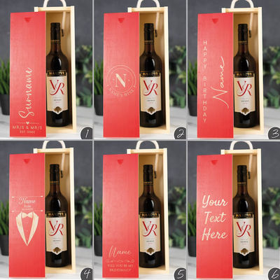 사용자 지정 주문 받아 레이저 조각 된 나무 와인 상자