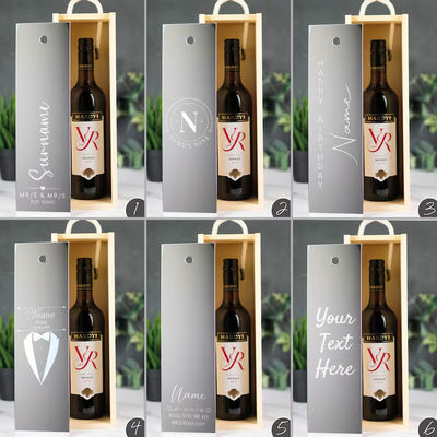 사용자 지정 주문 받아 레이저 조각 된 나무 와인 상자