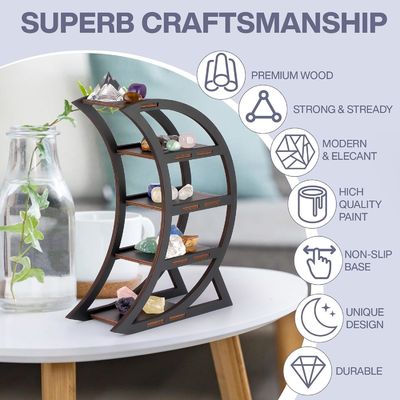 아파트 목재 크리스탈 디스플레이 선반 홀더 달 주방에 장식 선반