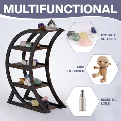 아파트 목재 크리스탈 디스플레이 선반 홀더 달 주방에 장식 선반