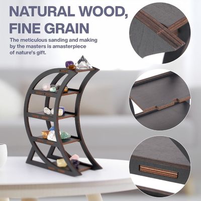 아파트 목재 크리스탈 디스플레이 선반 홀더 달 주방에 장식 선반