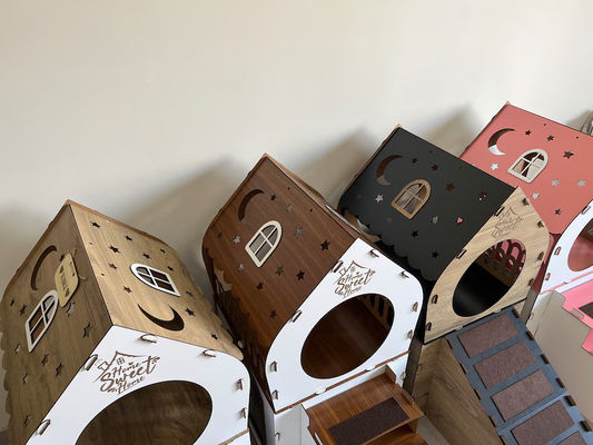 현대 고양이 가구 고양이 및 작은 동물을위한 맞춤형 모양의 목조 토끼 집