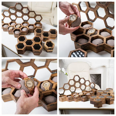 슬라이딩 뚜?? 환경용 목재 시계 상자 남성용 개인화 화면 케이스