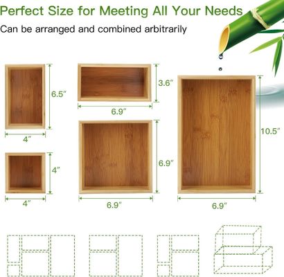 3 와이어 두께 5 조각 대나무 드라워 조직기 세트 다양한 크기의 사무실 저장