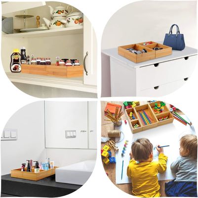 3 와이어 두께 5 조각 대나무 드라워 조직기 세트 다양한 크기의 사무실 저장