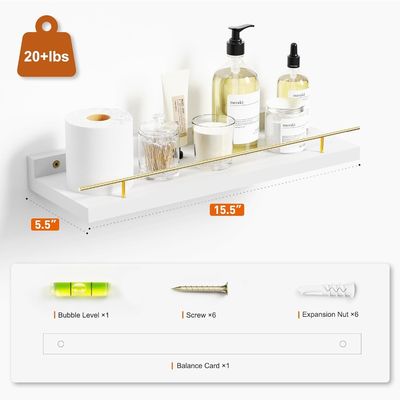 목욕실 벽 락 세트 3개 금 금속 경호선과 Bambu 나무 41X13.5X2cm