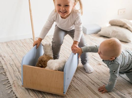 바퀴에 나무 장난감 상자 어린이 장난감 조직에 대한 귀하의 요청에 따라 맞춤