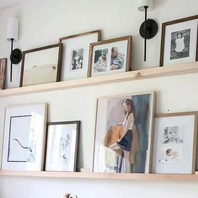 목재 집 장식 촌락 스타일 고형 목재 부동 선반 사용자 정의 옵션