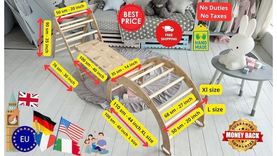 몬테소리 3인1 아이템 세트 가구 등산 아이템 베이비 체육관 회색 파스텔 표준 크기