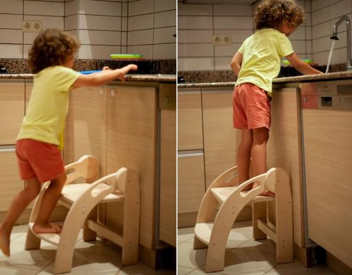 맞춤형 로고 어린이용 목재 발자국 폴더블 유아 발자국 몬테소리 디자인