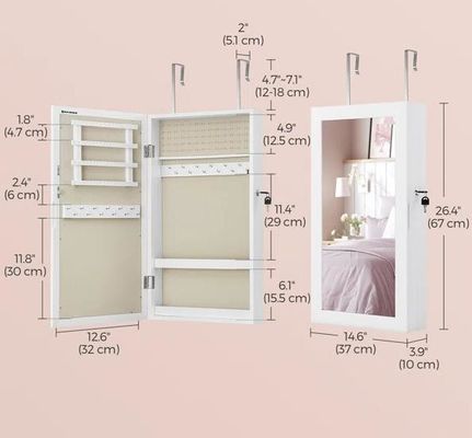 맞춤 서비스 흰색 보석 6 개의 드로거와 단단한 목재 구조와 함께 옷장