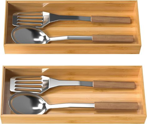 주방용 2개의 대나무 드라워 조직기 세트 15" x 6" x 2" 환경 친화적이고 내구성