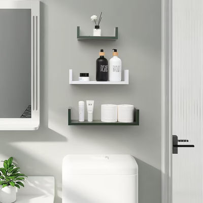 화이트 및 그린 벽 저장 마이크로 웨이브 오븐을 위한 U 모양의 떠있는 선반