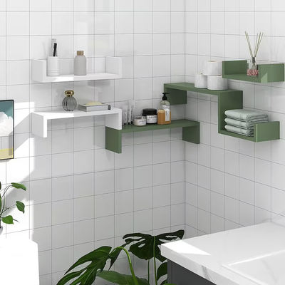 화이트 및 그린 벽 저장 마이크로 웨이브 오븐을 위한 U 모양의 떠있는 선반