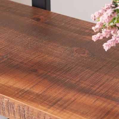 직사각형 4 계층 자연 4 선반 촌락형 단단한 실제 나무 책상 금속 책상 거실 가구