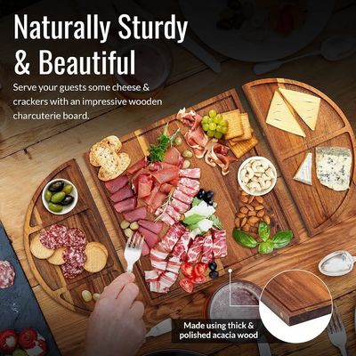 올 시즌 목재 원형 치즈 보드 세트 독특한 목재 사탕 보드