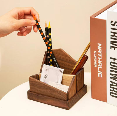 도구 검은 호두 펜 홀더 불규칙한 모양의 다기능 목재 연필 스탠드