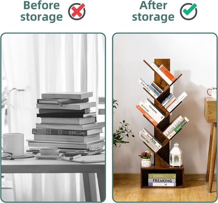 수작업 6개 선반 레트로 바닥 서식 서랍 높은 목재 책 보관 랙 조직 락