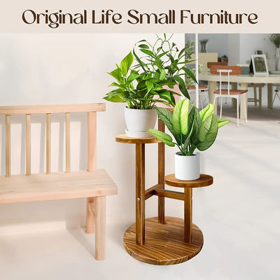 사용자 정의 로고 실내 소나무 나무 정원 플랜트 및 계층 스탠드를위한 나무 식물 스탠드