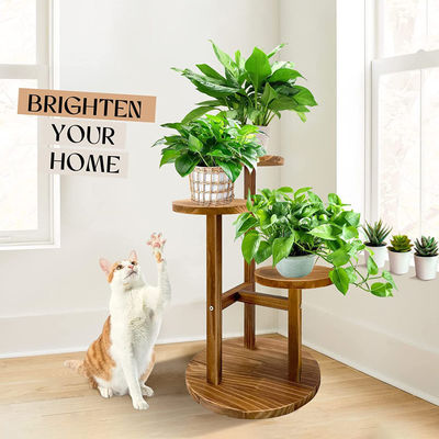 사용자 정의 로고 실내 소나무 나무 정원 플랜트 및 계층 스탠드를위한 나무 식물 스탠드