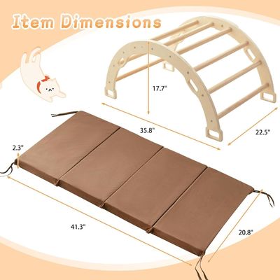 몬테소리 목조 아치 등산자 어린이 등산 장난감 쿠션과 흔들기 디자인