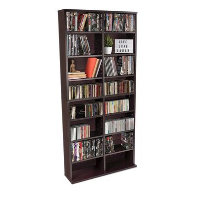 맞춤형 12 개의 조정 가능한 선반과 4 개의 고정 선반 소나무 나무 색의 미디어 캐비닛