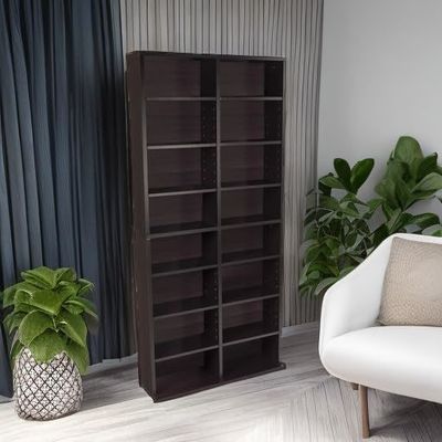 맞춤형 12 개의 조정 가능한 선반과 4 개의 고정 선반 소나무 나무 색의 미디어 캐비닛